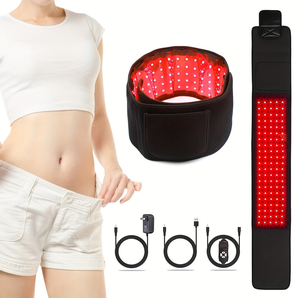 Adjustable 3-in-1 Infrared Light Belt for Body - Dual Wavelengths 660nm & 850nm, Wearable Red Light Wrap with Timer, Powerful LED Lights for Enhanced Inflammation Relief, Wound & Recovery - US Plug, Infrared Light